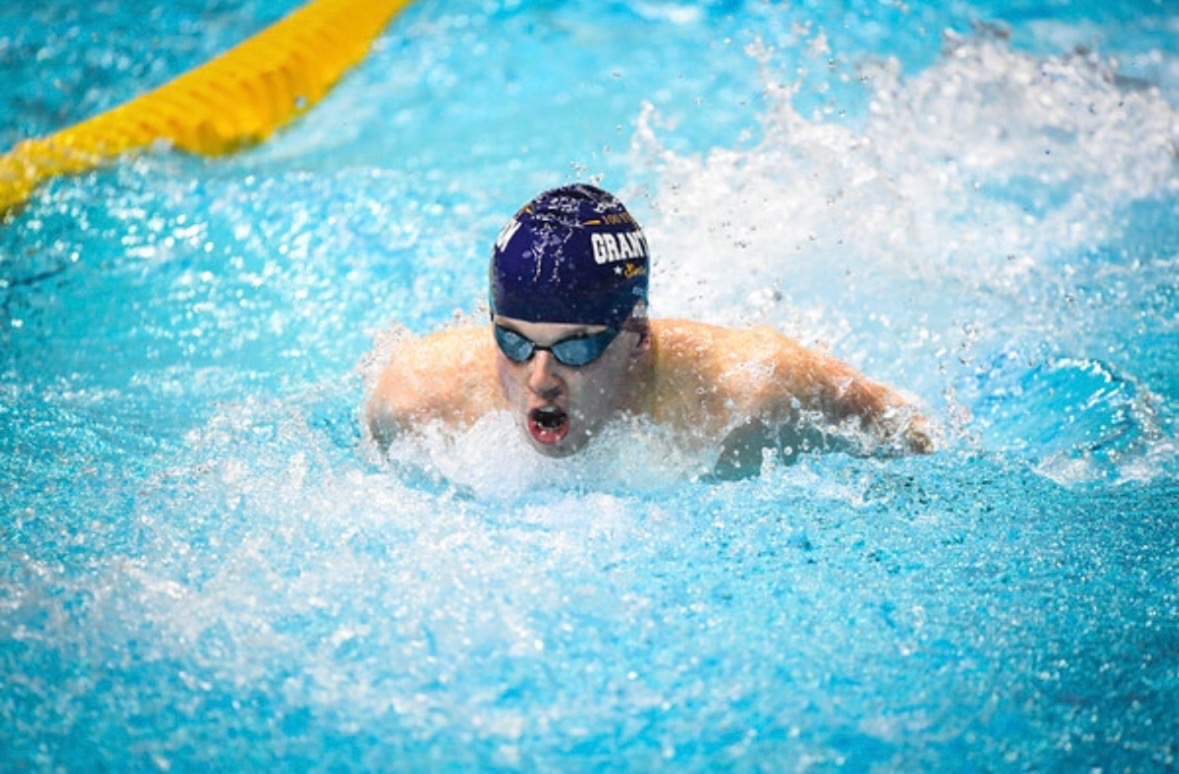 Grantham swimmer in butterfly stroke